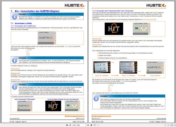 Hubtex Forklift MQ 25 2120 EL Parts Manual Service Manual Operating and Maintenance Manual 2007 EN DE PL 2