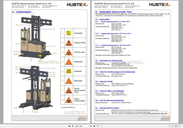 Hubtex Forklift MQ 30 2120 PU Parts Manual Operating Manual 2010 EN DE 1