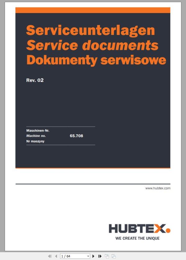 Hubtex Forklift MQ 45 2125 PU Parts Manual Operating and Maintenance Manual 2016 EN DE PL