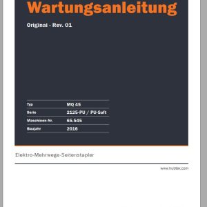 Hubtex Forklift MQ 45 2125 PU Soft Parts Manual Operating and Maintenance Manual 2016 DE