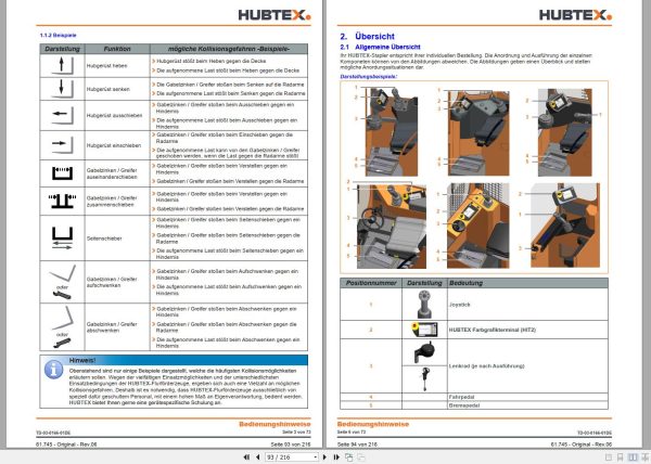 Hubtex Forklift MQ 45 2130 EL Parts Manual Service Manual Operation and Maintenance Manual 2008 EN DE 2