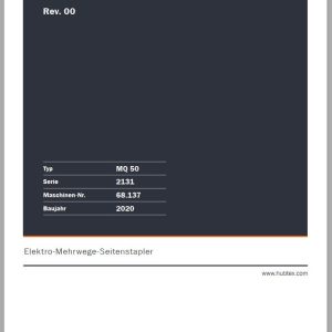 Hubtex Forklift MQ 50 2131 Parts Manual Operating and Maintenance Manual 2020 DE