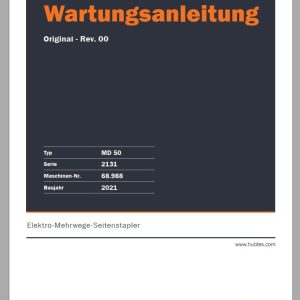 Hubtex Forklift MQ 50 2131 Parts Manual Service Manual Operating and Maintenance Manual 2021 EN DE