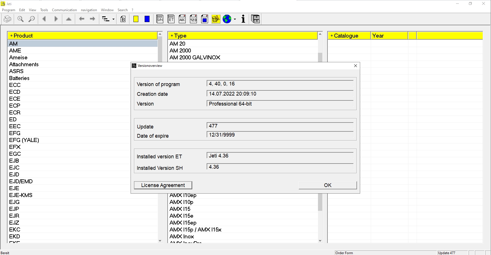 JUNGHEINRICH JETI ForkLift ET v4.36 Updated 477 08.2022 Spare Parts Catalog Full Instruction DVD 1