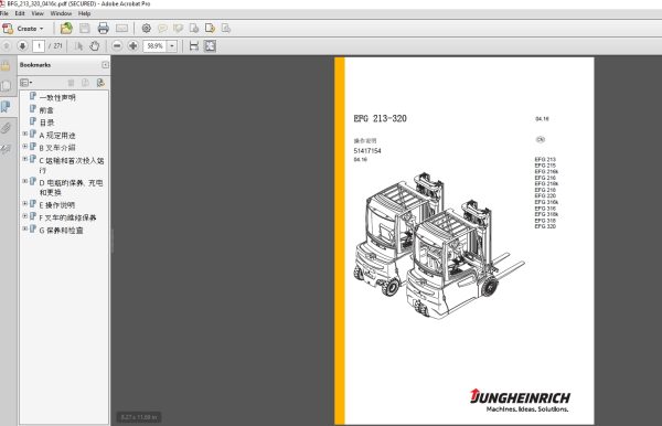 JUNGHEINRICH JETI ForkLift SH v4.36 CN Updated CN01 CN11 08.2022 Service Information 7