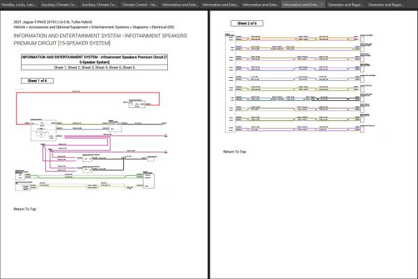 Jaguar F PACE X761 L6 3.0L Turbo Hybrid 2021 Electrical Wiring Diagrams 1