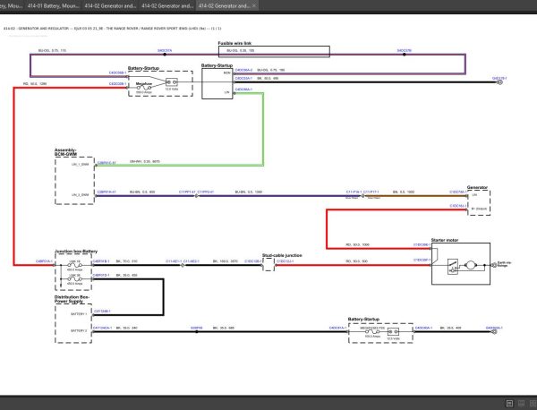 Landrover Ranger Rover SPORT 2020 Generator and Regulator Electrical Wiring Diagram 1