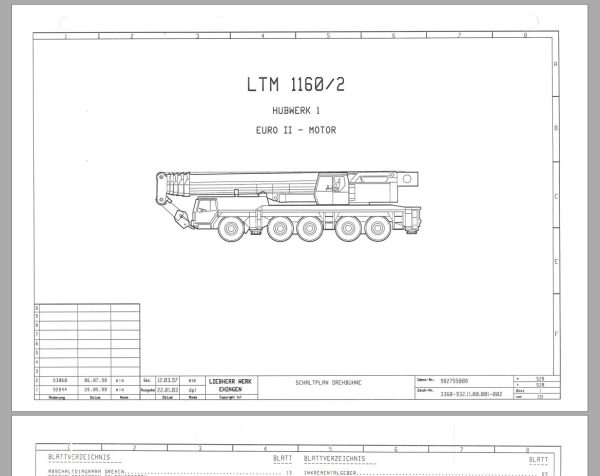 Liebherr Crane LTM 1160 2 Circuit Wiring Diagram OW UW 1