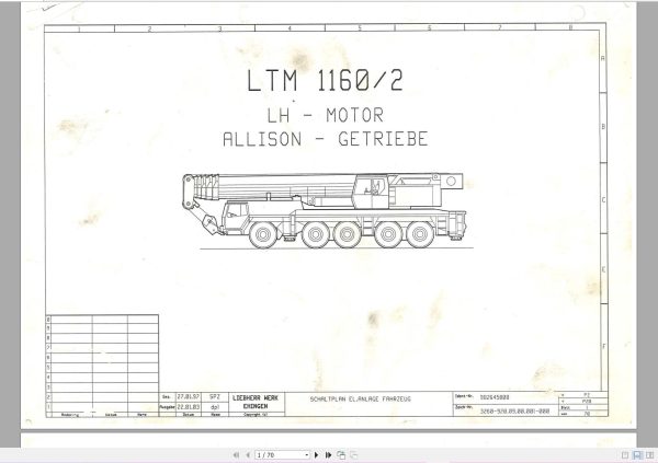 Liebherr Crane LTM 1160 2 Circuit Wiring Diagram OW UW 2