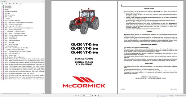 McCormick Tractor 13.1GB PDF German Language DE Training Manuals Operator Service Manuals 1