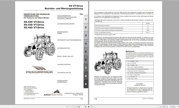 McCormick Tractor 13.1GB PDF German Language DE Training Manuals Operator Service Manuals 8