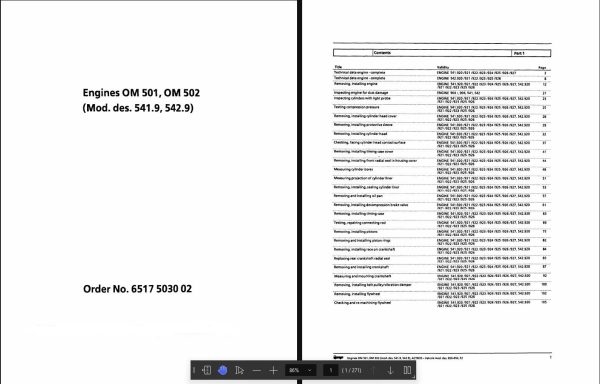 Mercedes Benz Diesel Engine OM501OM502 Workshop Manual 1