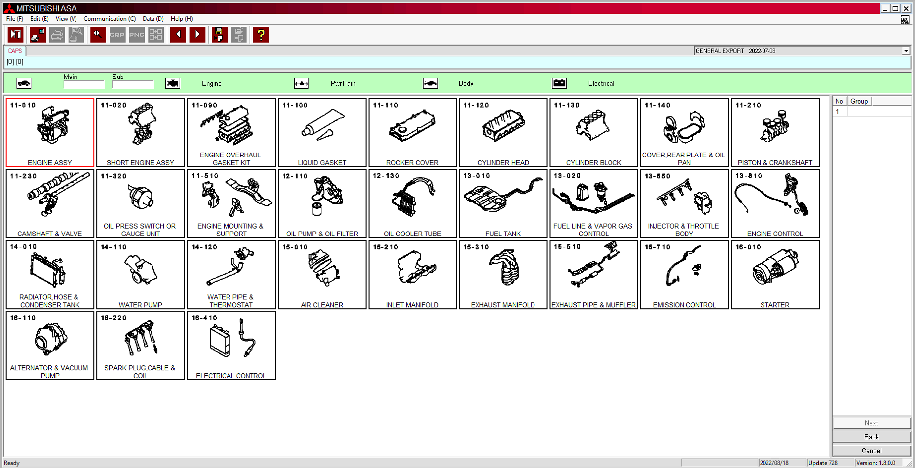 Mitsubishi ASA EPC 08.2022 General Export Europe USA Japan Spare Parts Catalogue DVD 6