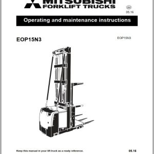 Mitsubishi Forklift EOP15N3 2016 Operation and Maintenance Manual