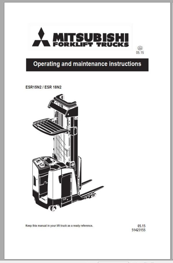 Mitsubishi Forklift ESR15N2 ESR18N2 Operation and Maintenance Manual
