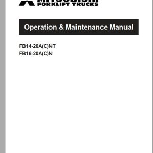 Mitsubishi Forklift FB16ANT Diagrams Operation and Maintenance Manual Service Manual EN ES PT