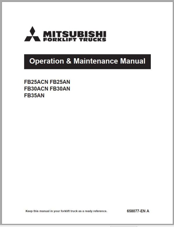 Mitsubishi Forklift FB25ACN Diagrams Operation and Maintenance Manual Service Manual EN FR ES PT 1