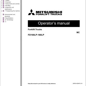 Mitsubishi Forklift FD100L6PM Diagrams Operation and Maintenance Manual Service Manual EN FR ES