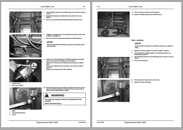 Mitsubishi Forklift FD100L6PM Diagrams Operation and Maintenance Manual Service Manual EN FR ES 2