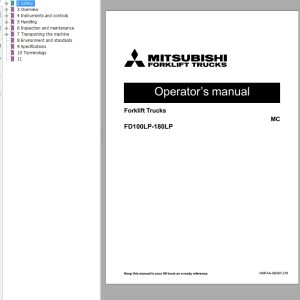 Mitsubishi Forklift FD180L6P Diagrams Operation and Maintenance Manual Service Manual EN FR ES