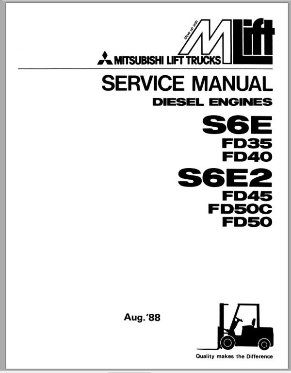 Mitsubishi Forklift FD50 Diagrams Operation and Maintenance Manual Service Manual 1
