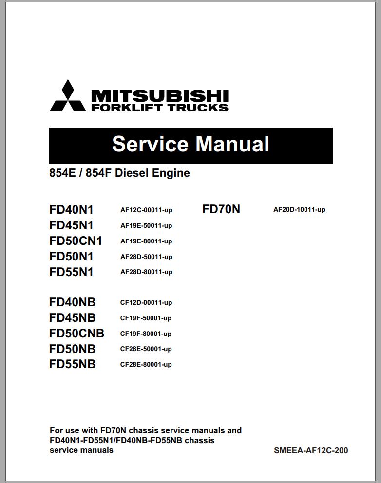 Mitsubishi Forklift FD50CN1 Diagrams Service Manual