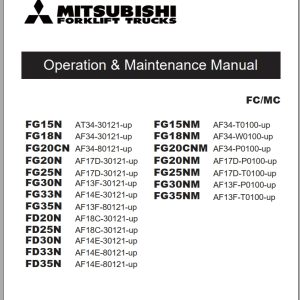 Mitsubishi Forklift FG15N FG18N Diagrams Operation and Maintenance Manual Service Manual EN FR ES