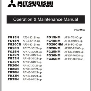 Mitsubishi Forklift FG15NM FG18NM FG20NM Diagrams Operation and Maintenance Manual Service Manual EN FR ES
