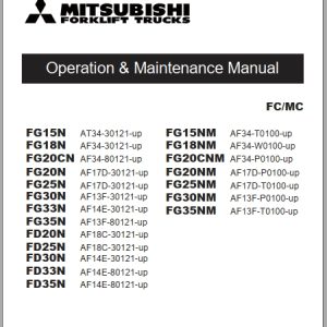 Mitsubishi Forklift FG20CN FG20N FG25N FG30N Diagrams Operation and Maintenance Manual Service Manual EN FR ES
