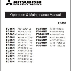 Mitsubishi Forklift FG33N FG35N Diagrams Operation and Maintenance Manual Service Manual EN FR DE