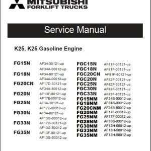 Mitsubishi Forklift FG33NM Diagrams Operation and Maintenance Manual Service Manual EN ES