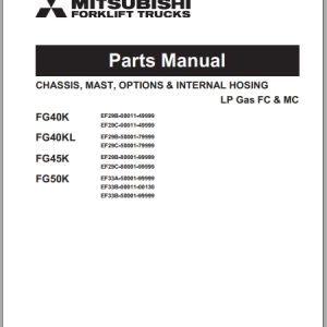 Mitsubishi Forklift FG40K FG40KL FG45K FG50K Parts Manual