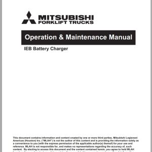Mitsubishi Forklift Li Ion Battery Charger Mitsubishi Operation and Maintenance Manual Service Manual