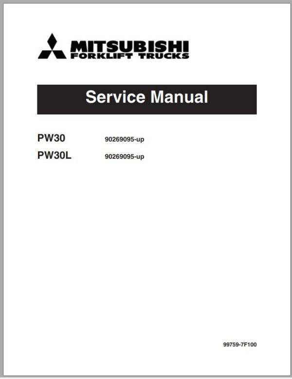 Mitsubishi Forklift PW30 Operation and Maintenance Manual Service Manual 1