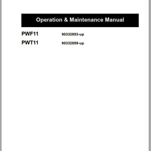 Mitsubishi Forklift PWF11 PWT11 Operation and Maintenance Manual