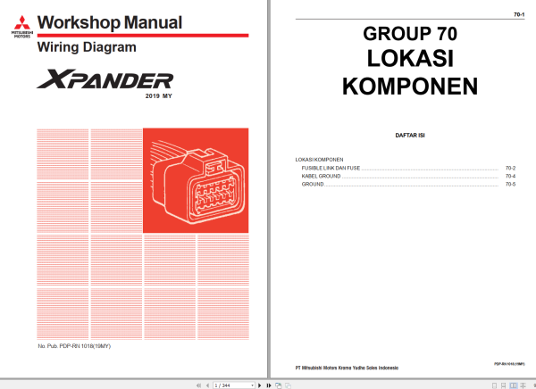 Mitsubishi Xpander 2019 MY Electrical Wiring Diagram PDP RN 1018 1