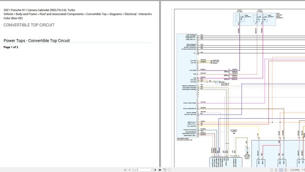 Porsche 911 Carrera Cabriolet 2021 992 F6 3.0L Turbo Electrical Wiring Diagram 3