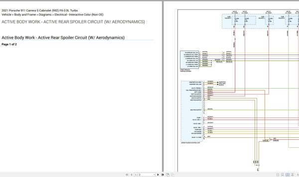 Porsche 911 Carrera S Cabriolet 992 2021 F6 3.0L Turbo Electrical Wiring Diagram 3