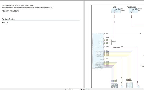 Porsche 911 Targa 4S 992 2021 F6 3.0L Turbo Electrical Wiring Diagram 3