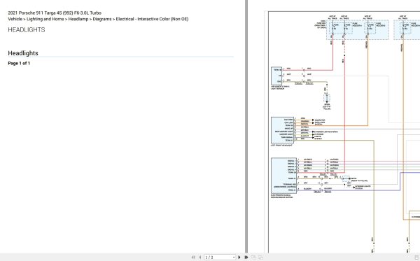 Porsche 911 Targa 4S 992 2021 F6 3.0L Turbo Electrical Wiring Diagram 4