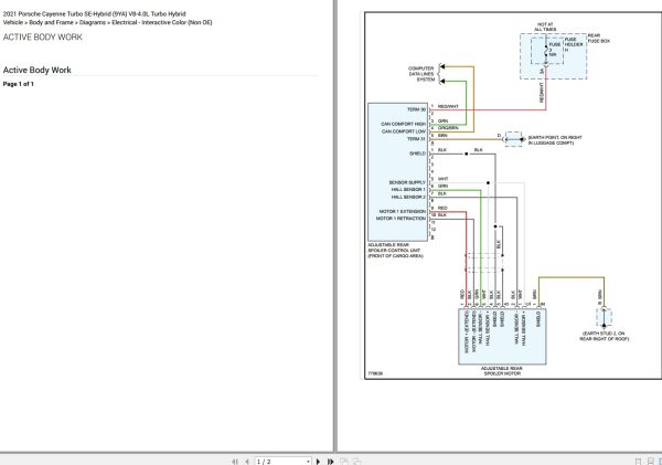 Porsche Cayenne Turbo SE Hybrid 9YA 2021 V8 4.0L Turbo Hybrid Electrical Wiring Diagram 3