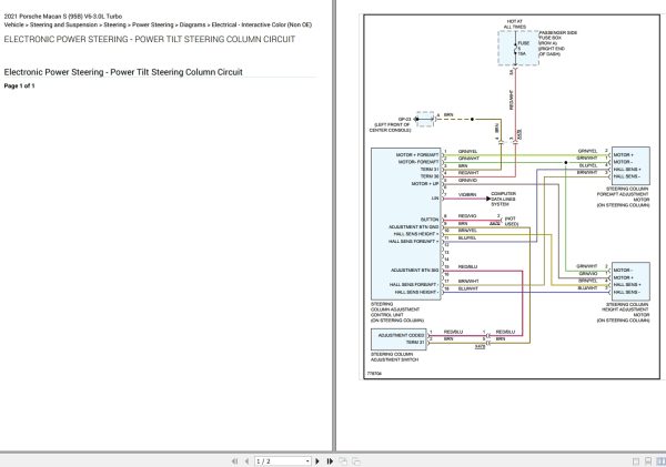Porsche Macan S 95B 2021 V6 3.0L Turbo Electrical Wiring Diagram 4