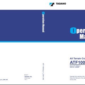 Tadano All Terrain Crane ATF100G 4 Operation Manual ATF100G4J 1 OM1 34E 1