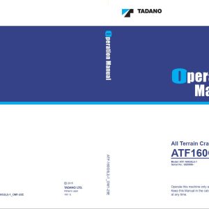 Tadano All Terrain Crane ATF160G 5 Operation Manual ATF160G5J 1 OM1 25E 1