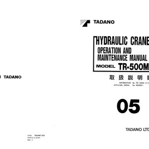 Tadano Hydraulic Crane TR 500M 2 O 05 Operation Manual ATF 220G5 1 OM1 45E JP 1