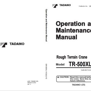 Tadano Rough Terrain Crane TR 500XL 4 Operation Manual GR 500XL 1 O3U 1E 1