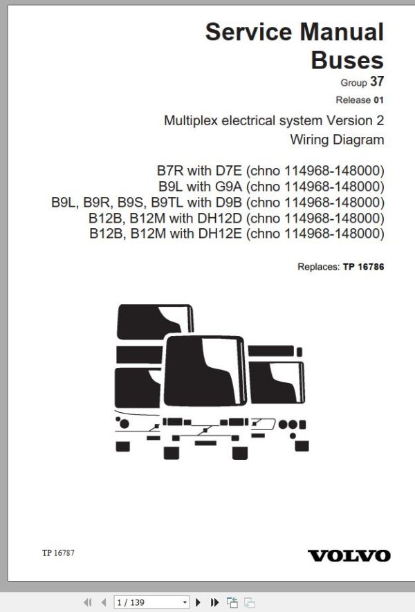 Volvo Bus B7R B9L B9R B9S B9TL B12B B12M Wiring Diagram 2009 1