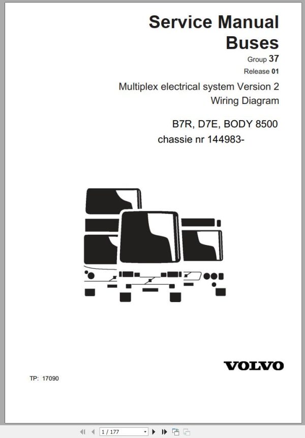 Volvo Bus B7R D7E BODY 8500 Wiring Diagram 2010 1