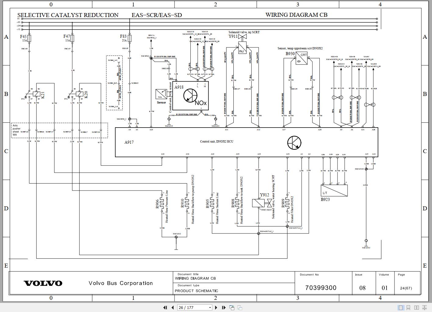 Volvo Bus B7R D7E BODY 8500 Wiring Diagram 2010
