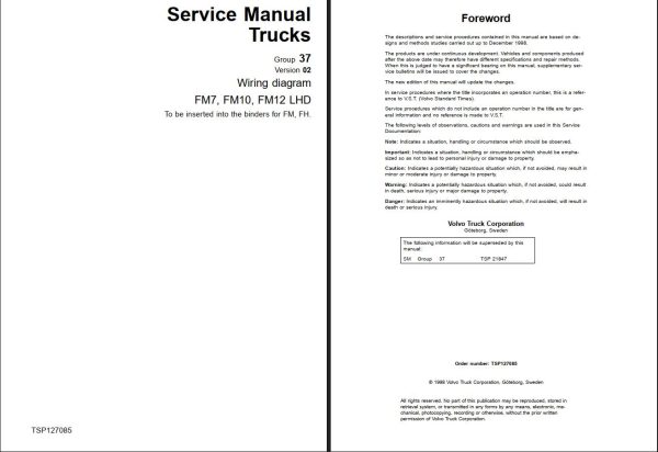 Volvo Truck Latin America FM10 Wiring Diagram 1998 EN 1